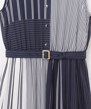 GRACE CONTINENTAL ストライププリントワンピース ネイビー