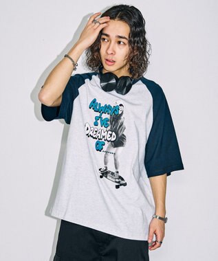 WEGO フォトグラフィックラグランBIGT（S） 柄2