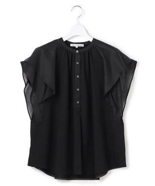 23区 アキハコンビ ラッフルスリーブ カットソー ブラック系