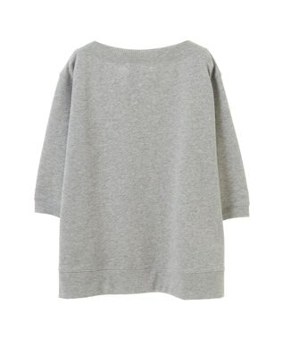 Green Parks ボートネックラメミニ裏毛プルオーバー Gray Mixture