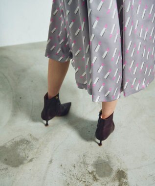 GRACE CONTINENTAL バックシャンリップドレス グレー