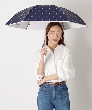 MOONBAT POLO RALPH LAUREN（ポロラルフローレン） 遮光 晴雨兼用 折りたたみ日傘 裏カラー PORO BEAR ポロベア ネイビー＆ベアＰｔ×オフ