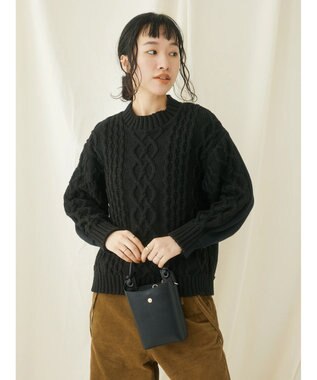 CRAFT STANDARD BOUTIQUE ケーブルニットドッキングスウェット Black