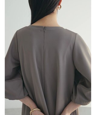 Green Parks armonia. 袖ボリュームポンチワンピース Gray Beige