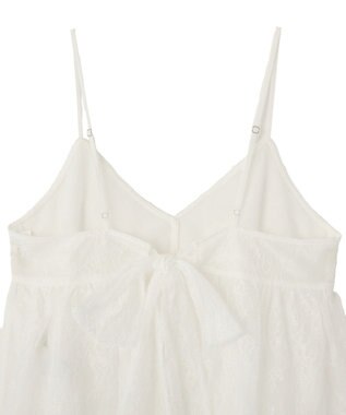 earth music&ecology フリンジレースバックリボンキャミ Off White