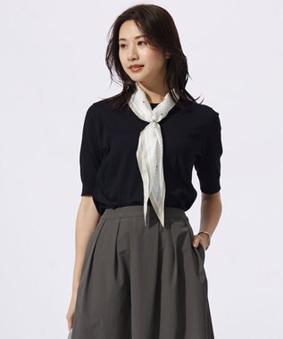 J.PRESS LADIES 【洗える】BASIC HT-COTTON クルーネック ニット ネイビー系