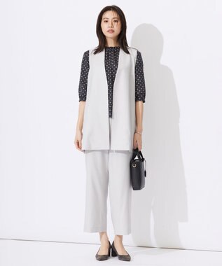 J.PRESS LADIES 【洗える】ジオメトリックプリント ブラウス ネイビー系5