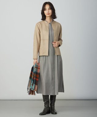 J.PRESS LADIES サイロチェック ストライプ ワンピース ブラウンチェック系
