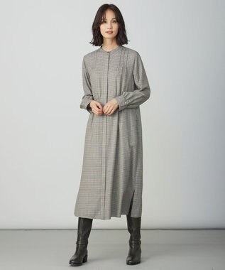 J.PRESS LADIES サイロチェック ストライプ ワンピース ブラウンチェック系