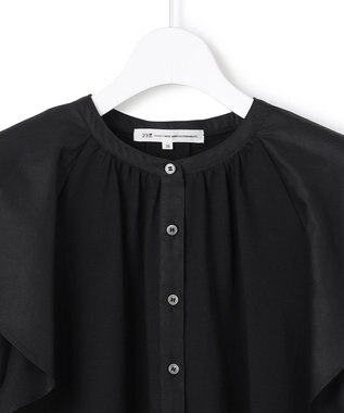 23区 アキハコンビ ラッフルスリーブ カットソー ブラック系