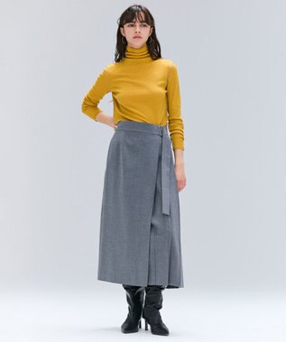 BEIGE， 【洗える・GISELe 10月号掲載】FORD / ウール配色メローハイネックカットソー Mustard