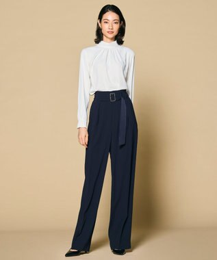 BEIGE， 【L-size】EVA / ハイネックロングスリーブブラウス White