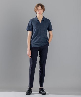 JOSEPH HOMME 【WEB限定商品】トップヘリンボンジャージー　スキッパー ネイビー系