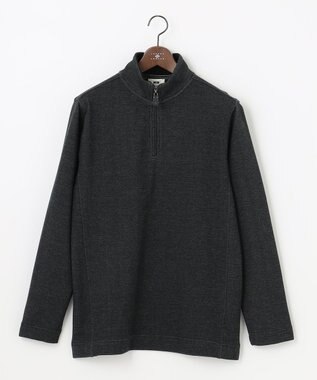 JOSEPH ABBOUD 【オーガニックコットン】ヴィンテージインレー ハイネックZIP ブラック系