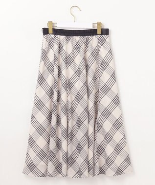 ANY SIS 【洗える】ツートーンシアーチェック スカート アイボリー系