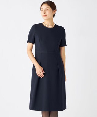 自由区 FORMAL 【お受験/セレモニーに】濃紺洗える/ストレッチワンピース+ジャケット ネイビー系
