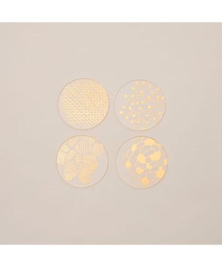 PRESENTERS ROOM toumei / 箔coaster 木箱入り4枚セット は -
