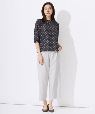 J.PRESS LADIES 【洗える】ジオメトリックプリント ブラウス ネイビー系5