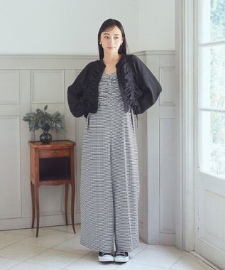 earth music&ecology フロントドロストショートシャツ Black