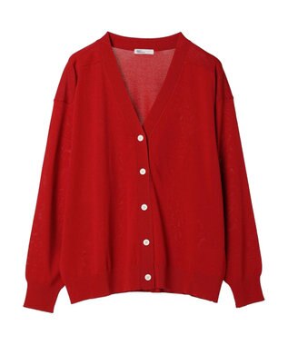 CRAFT STANDARD BOUTIQUE UVカット/接触冷感/マシンウォッシャブル/Vネックニットカーディガン Red