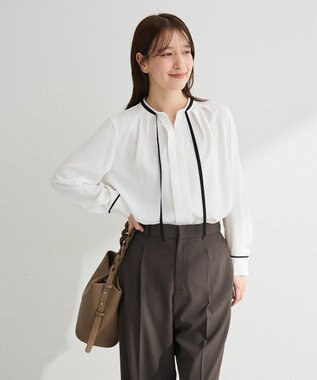 Green Parks リボンブラウス Multi