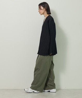 Green Parks ・ＥＬＥＮＣＡＲＥ　ＤＵＥ　プリーツノーカラージャケッ Black