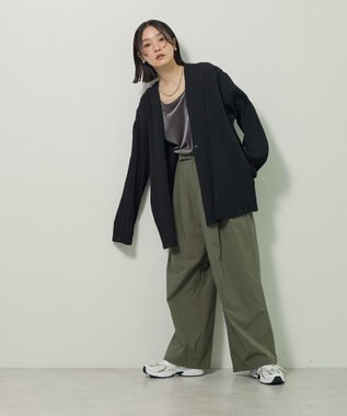 Green Parks ・ＥＬＥＮＣＡＲＥ　ＤＵＥ　プリーツノーカラージャケッ Black