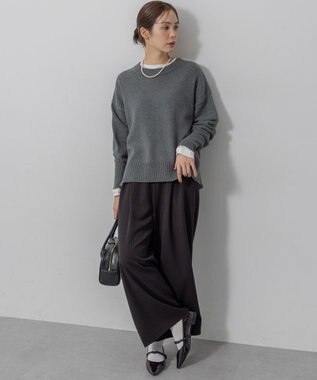 組曲 コットンカシミヤMIX クルーネックニット 【WEB限定】グレー系9