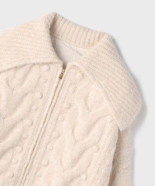 GRACE CONTINENTAL ヘアリーニットコクーンジャケット キナリ