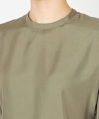 NAVE 【ReNAVE・セットアップ可/洗える/UVケア/接触冷感】フィブリルシャンブレー Tブラウス カーキ系