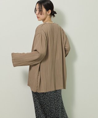 Green Parks ・ＥＬＥＮＣＡＲＥ　ＤＵＥ　プリーツノーカラージャケッ Gray Beige