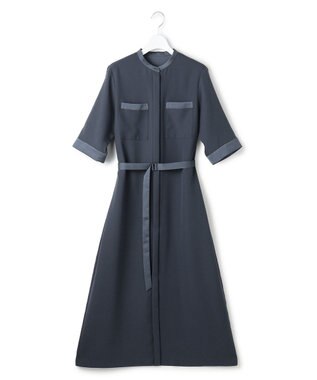 ICB 【先行予約】 FluidBackSatin シャツワンピース ダルブルー