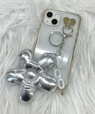 WEGO メタリックフラワークッションキーホルダー