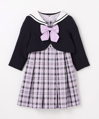 ANY KIDS 【2点セット】セーラージャケット+チェックワンピース ネイビー