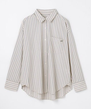 ANY オーバーサイズシャツ ベージュストライプ
