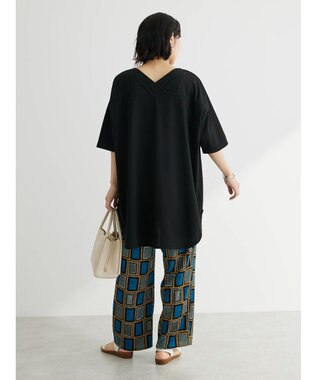 Green Parks 接触冷感バックカシュクールチュニック Black