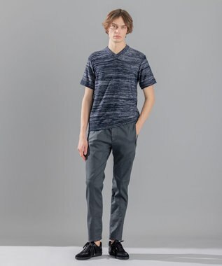 JOSEPH HOMME シャイニースラブブークレ　ニットＴシャツ ネイビー系