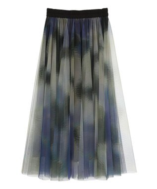 CRAFT STANDARD BOUTIQUE アート柄プリントチュールスカート Purple