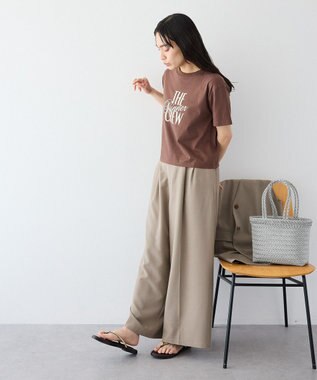 CRAFT STANDARD BOUTIQUE フロッキープリントＴシャツ Brown