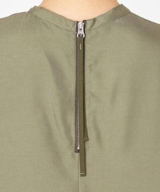 NAVE 【ReNAVE・セットアップ可/洗える/UVケア/接触冷感】フィブリルシャンブレー Tブラウス カーキ系