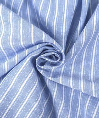 Tiaclasse 【新色追加・洗える】バンドカラーシャツチュニックブラウス サックスストライプ