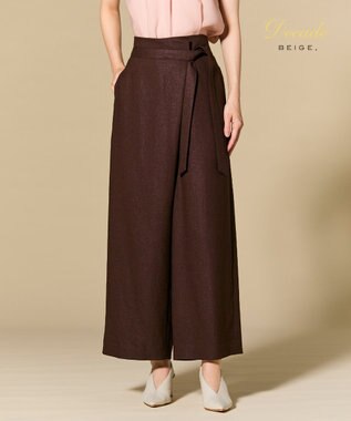  CAROLE / リネンライクラップワイドパンツ