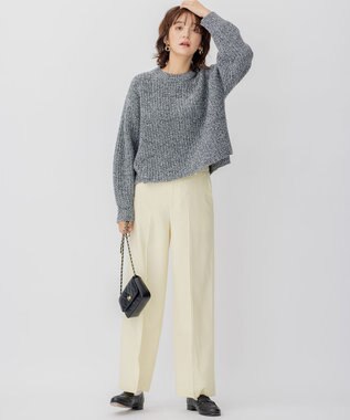 23区 L ウールバルキーカラーミックス ニット モノトーン系