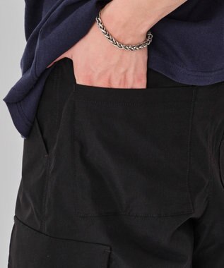 WEGO 【MLサイズ展開】2WAYリップストップカーゴパンツ ブラック