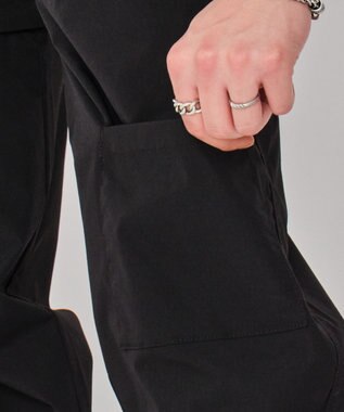 WEGO 【MLサイズ展開】2WAYリップストップカーゴパンツ ブラック