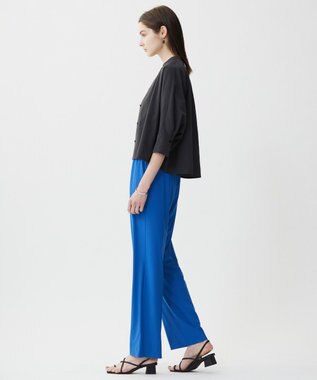 ICB 【接触冷感・UVカット・洗える】ヴィンテージスパンブロード バンドカラーシャツ チャコールグレー系