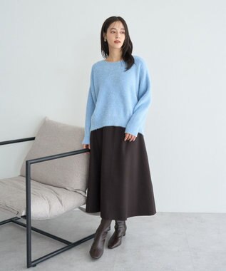 YECCA VECCA ラメシャギードルマンニット Light Blue