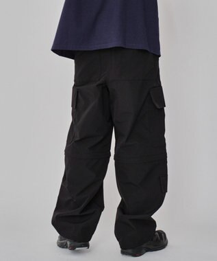 WEGO 【MLサイズ展開】2WAYリップストップカーゴパンツ ブラック