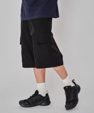 WEGO 【MLサイズ展開】2WAYリップストップカーゴパンツ ブラック