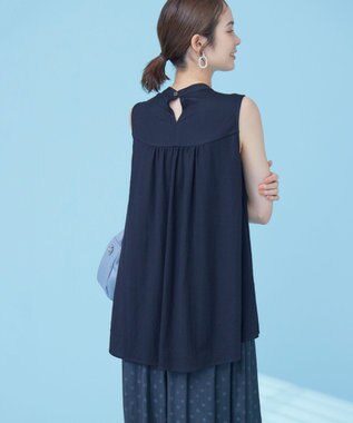 組曲 【速乾】ドライタッチ スリーブレス トップス ブラック系